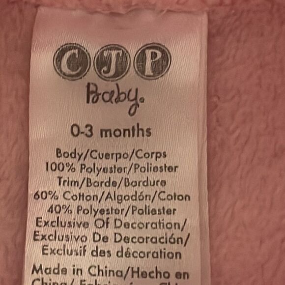 NWOT 0-3 mo C.J.P. pink SUPER SOFT fleece long sleeve button down jacket coat - Picture 12 of 14